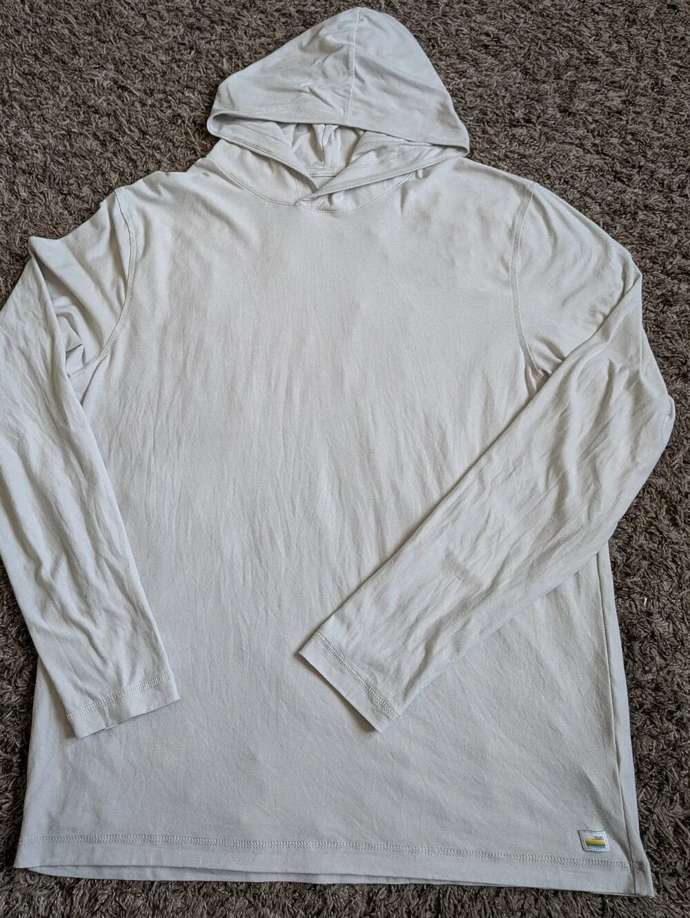 Vuori Strato Tech Frost Grey Pullover Athletic Hoodie Men's L FLAW*